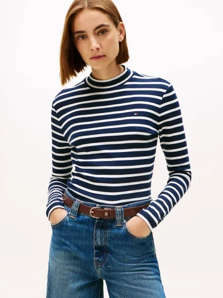 TOMMY HILFIGER Tricou bleumarin alb