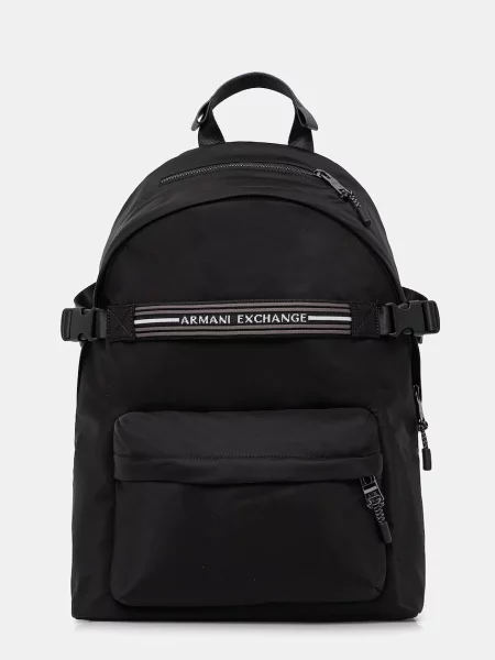 Раница Armani Exchange голям с изчистен дизайн черно