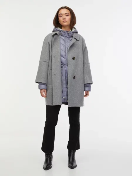 Вълнено палто Orsay сиво
