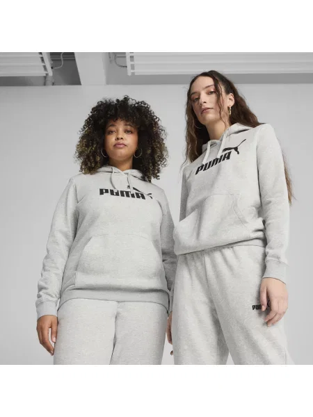 PUMA bluza z kapturem z logo ESS Odzież S szary