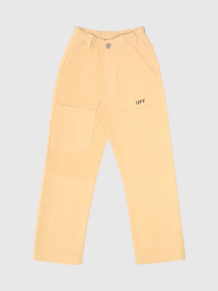 Штани з принтом логотипа Off Off-white бежеві