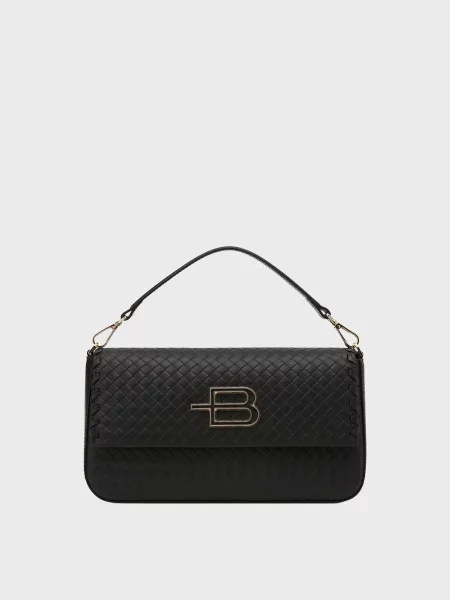 Шкіряна сумка Baldinini чорна