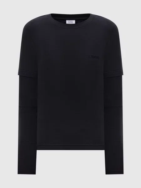 Лонгслів з вишивкою логотипа Vetements чорний
