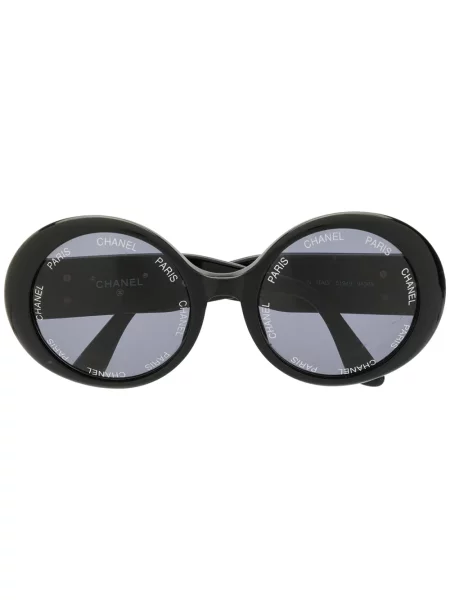Kulaté sluneční brýle Chanel Pre-owned černé