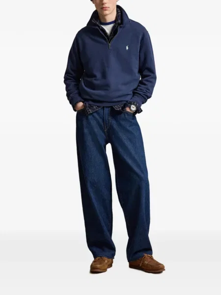 Μεταξωτό καρό polo Polo Ralph Lauren με αυτόγραφο μαύρο