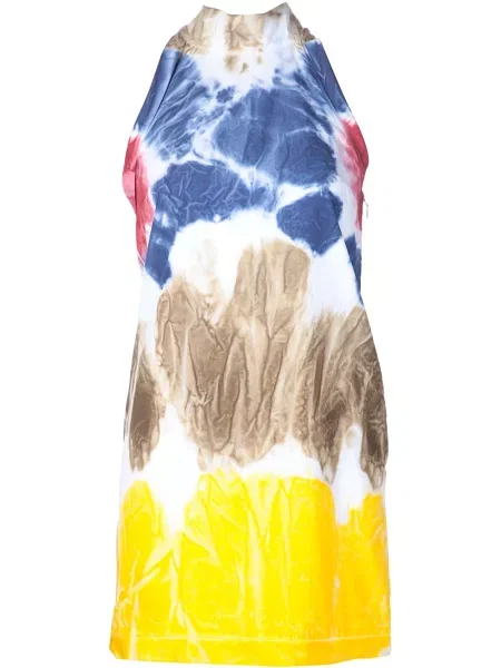 Rochie mini Dsquared2 cu legături de costum alb