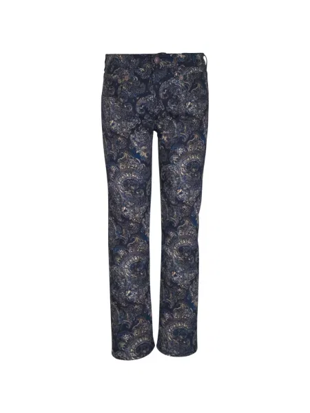 Blugi R13 cu imagine cu model paisley albastru