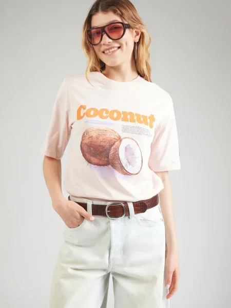 ONLY Tricou Phoebe Roz alb