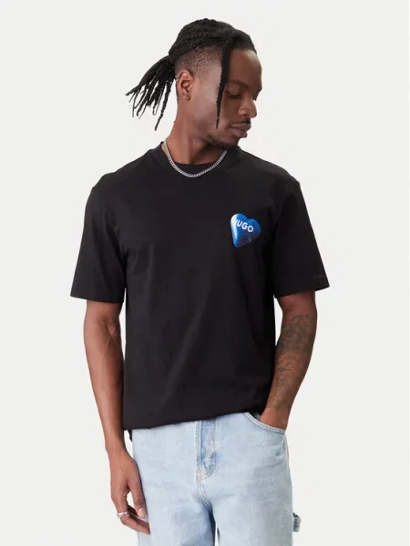 Kratka majica Hugo Blue Nalentinio črna