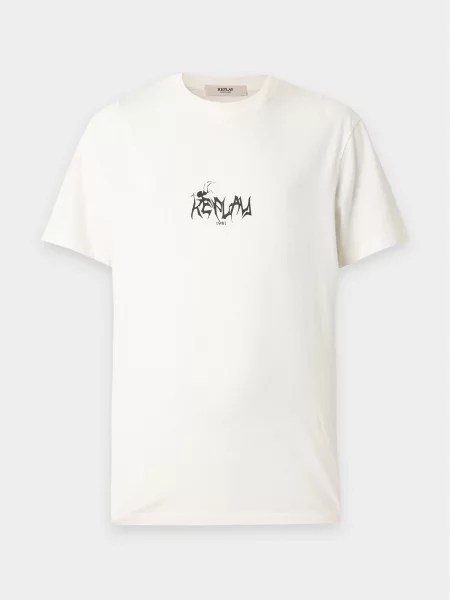 REPLAY Tricou negru alb
