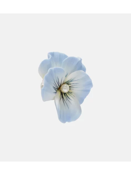 Cercei Jennifer Behr cu model floral albastru