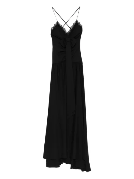 Rochie Nissa cu funde din dantelă de costum negru