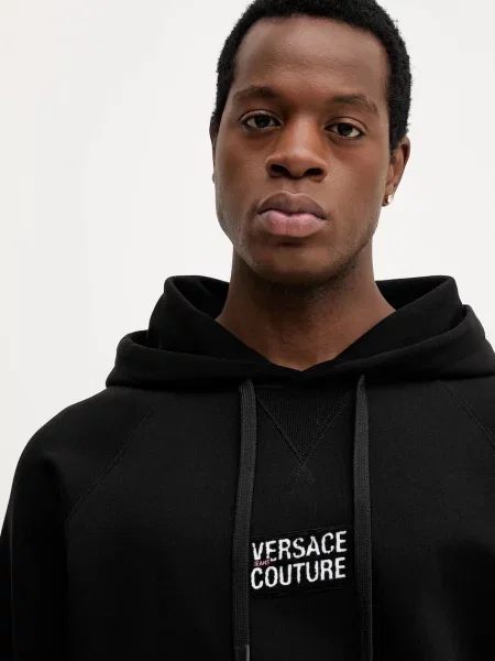 Кофта Versace Jeans Couture з капюшоном з аплікацією чорний