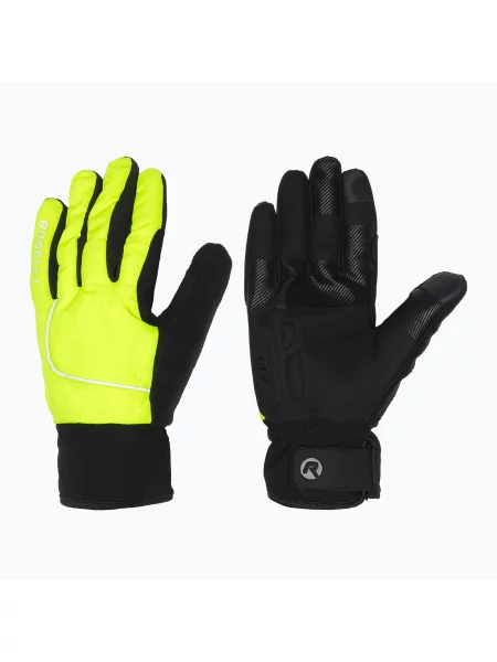 Rękawiczki rowerowe Rogelli Essential Winter Waterproop fluor yellow żółte