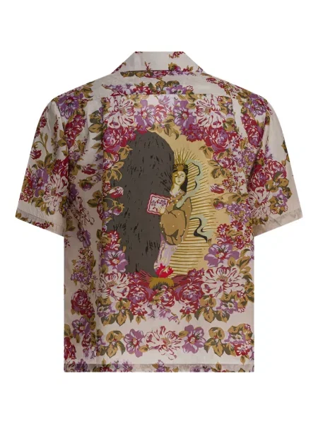 Cămașă Kapital cu model floral cu imagine roșu