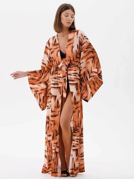 Халат Leinle помаранчевий/чорний чорний