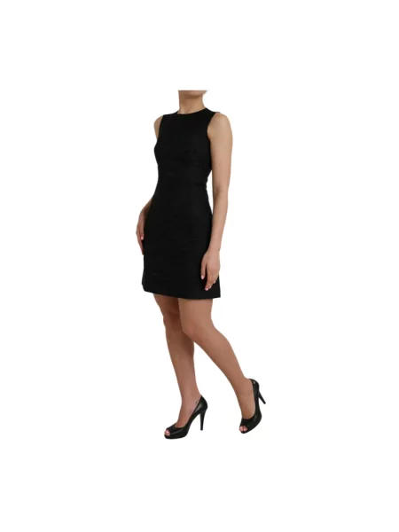 Sukienka mini Dolce And Gabbana bez rękawów w kwiatki w kształcie litery A czarna