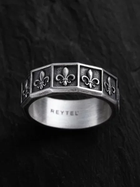 REYTEL Inele FLEUR DE LIS argintiu
