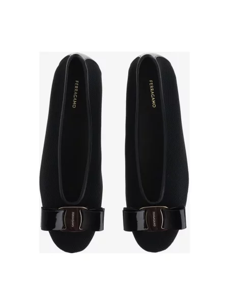 Balerinki Ferragamo skórzane czarne