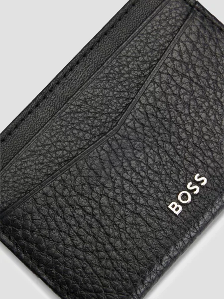 Кожаный кошелек Boss черный