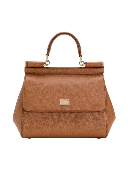 Torebka Dolce And Gabbana skórzana brązowa