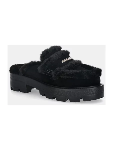 Klapki mules Guess zamszowe czarne
