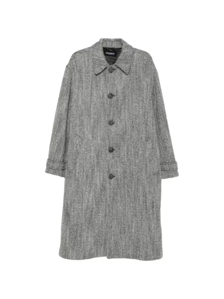 Palton Dolce & Gabbana cu model herringbone gri