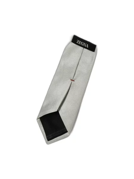 Krawat Zegna żakardowy biały