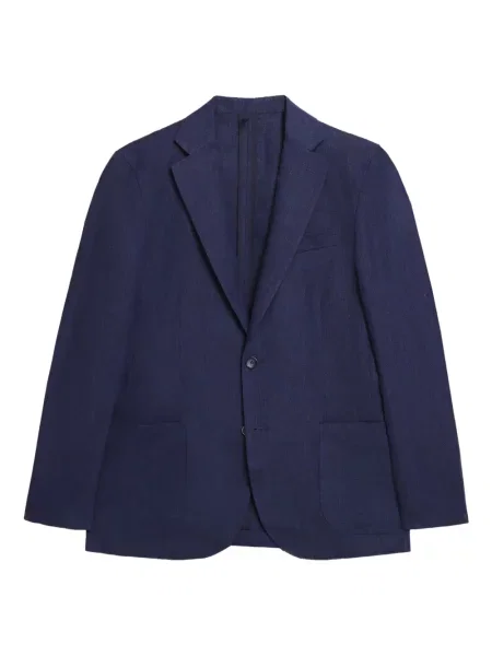 Lněné sako Brooks Brothers modré