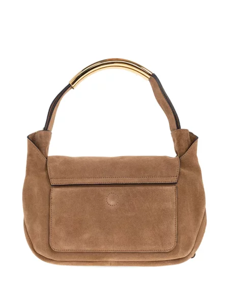 Geantă Moschino din piele de căprioară maro