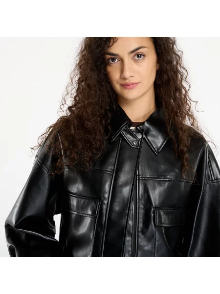 Яке GUESS Flaminia Crop Pu Jacket Black L черно