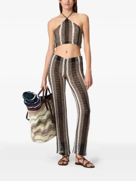 Топ Missoni на райета с халтер деколте черно
