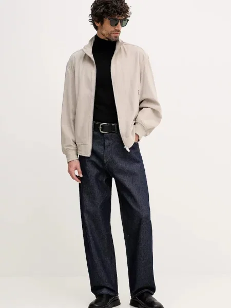 Замшевая демисезонная куртка Boss Orange серая