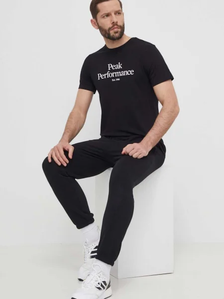 Tričko Peak Performance s potiskem černá