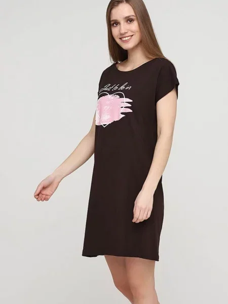 Трикотажная ночнушка сіра