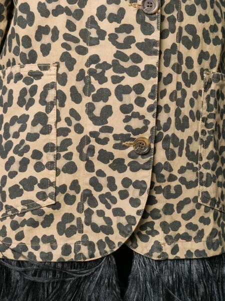 Palton Simonetta Ravizza cu pene cu model leopard