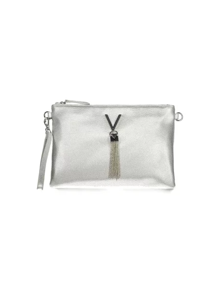 Kopertówka Valentino Bags skórzana szara