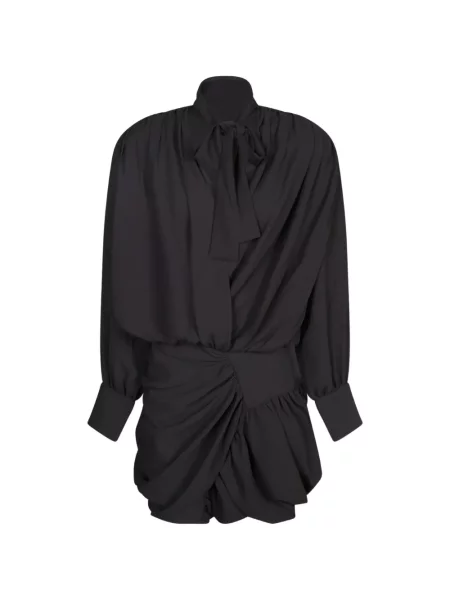 Rochie mini Iro cu funde drapată negru