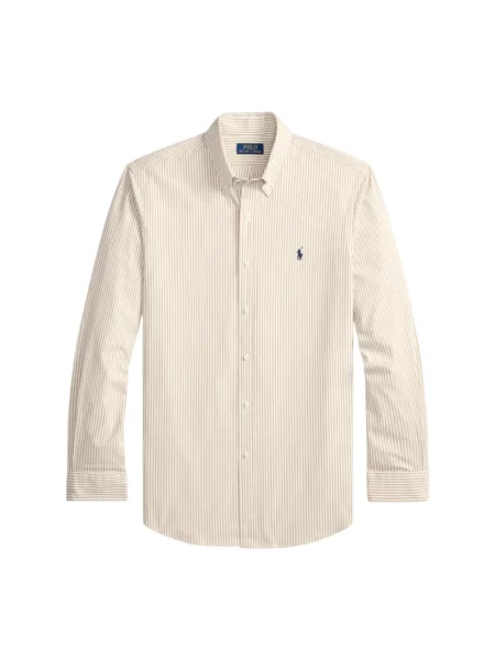 Koszula Ralph Lauren w paski z paskiem beżowa