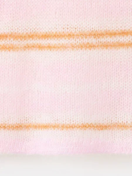 Sweter z cienkiej dzianiny w paski pastelowy róż Kobieta M MANGO