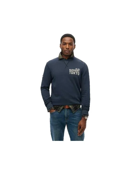 Mikina Superdry s aplikáciou modrá