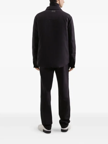 Geacă Dolce & Gabbana de flanelă negru