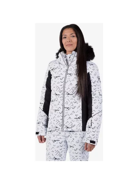 Kurtka z kapturem Rossignol Staci Puffy czarny XL biały