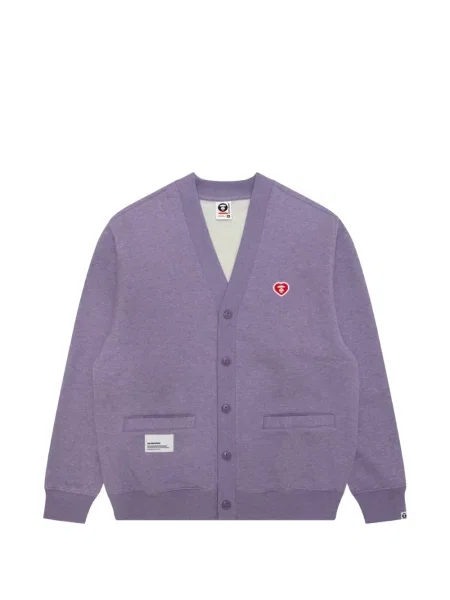 Cardigan Aape By A Bathing Ape cu motiv cu inimi violet