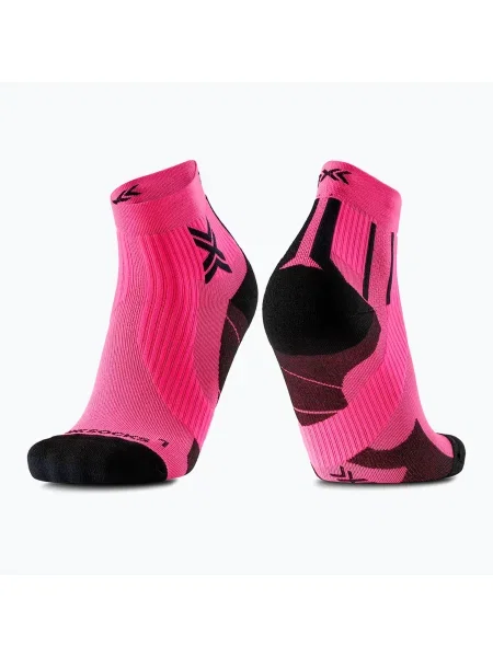 Мъжки чорапи X-Socks Run Perform Ankle fluo pink/x black черно