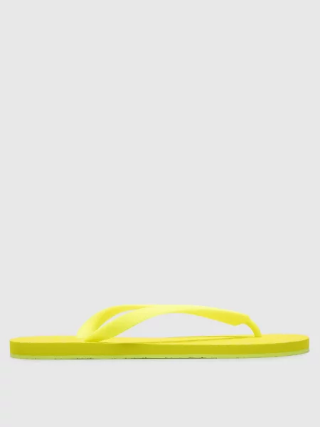 Шльопанці з фактурним логотипом Vetements жовті