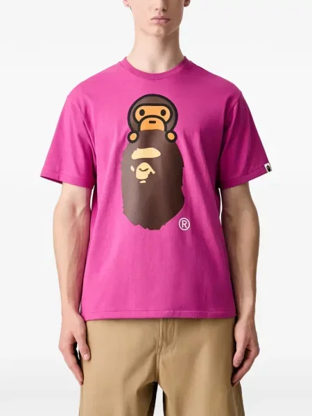 Tricou A Bathing Ape® cu imagine roz