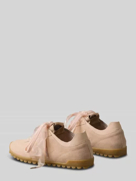 Sneakersy ze skóry welurowej z dwoma sznurowadłami Ck Calvin Klein różowe