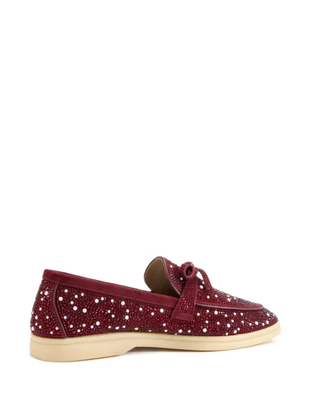 Pantofi loafer Nicoli cu funde roșu