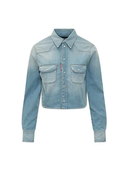 Mała kowbojska mały bluzka Dsquared2 niebieska